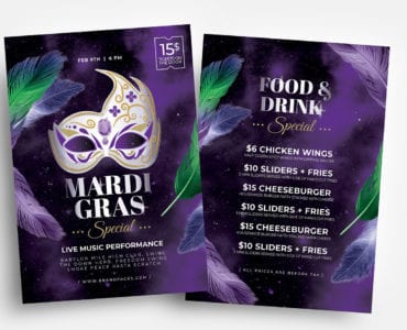 Mardi Gras Flyer Templates