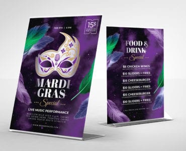 Mardi Gras Table Tent Template