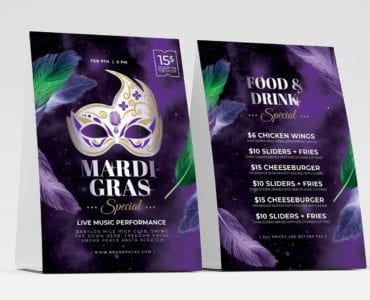 Mardi Gras Table Tent Template