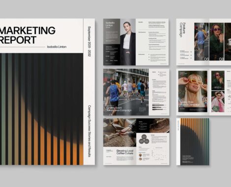 Marketing Report Template in Canva INDD & IDML