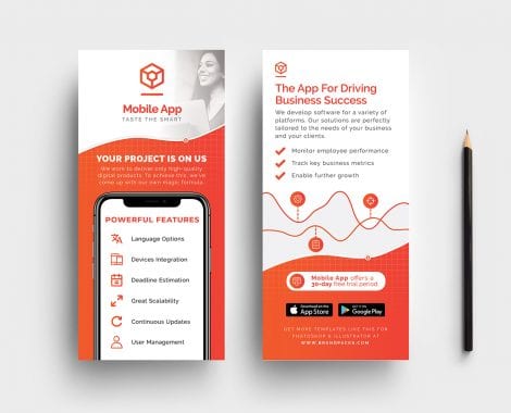 Mobile App DL Rack Card Template