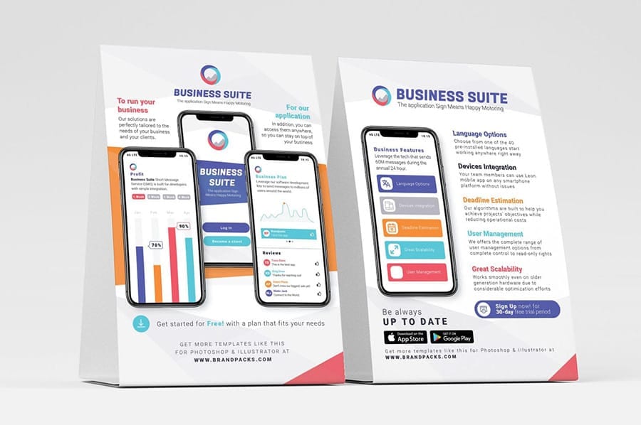 Mobile App Flyer / Table Tent Template
