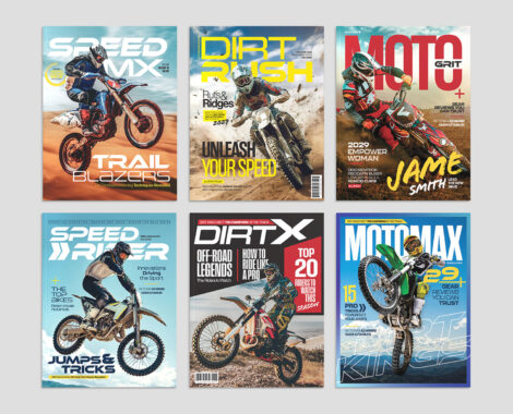 Motocross Magazine Covers Set in AI & EPS format