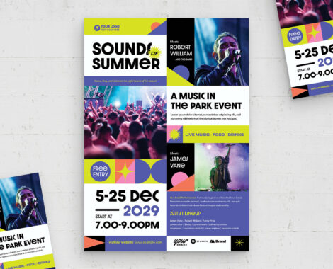 Music Festival Flyer Template (AI, EPS Format)