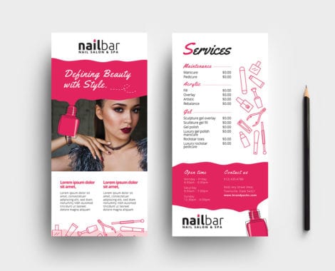 Nail Salon DL Rack Card Template
