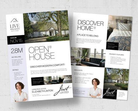 Open House Flyer Template in Canva AI EPS INDD & IDML