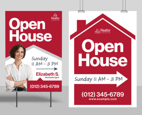 Open House Sign Template in AI PSD EPS & Canva