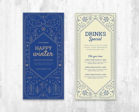 Ornate Winter DL Card Template in PSD & Vector