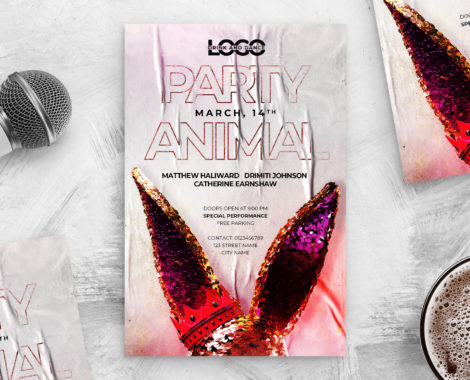 Party Animal Flyer Template v2 (PSD Format)