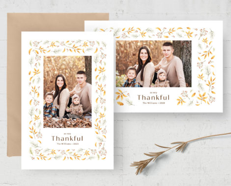 Fall Autumn Photo Card Template (PSD Format)