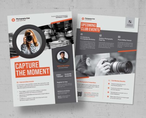 Photography Club Flyer Template Ai & Vector EPS