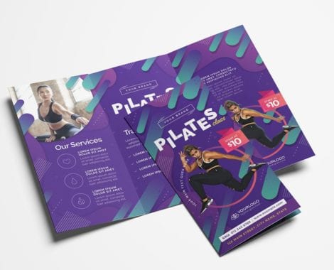 Pilates Gym Trifold Brochure Template
