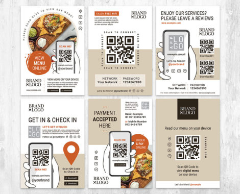 POS QR code Flyer Template in Photoshop PSD & Illustrator Vector