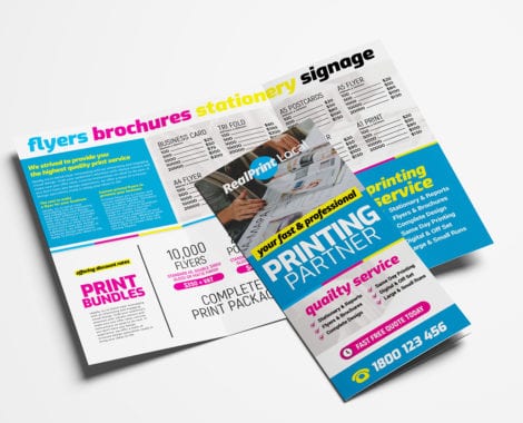 Print Shop Trifold Brochure Template