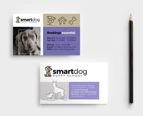 Puppy School Business Card Template