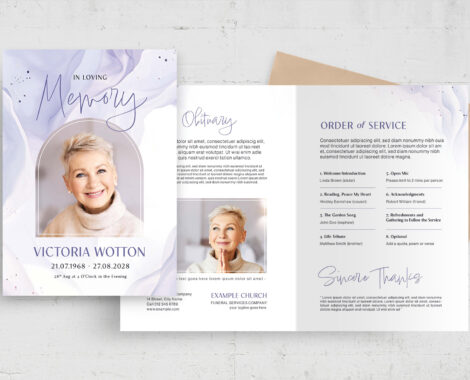 Purple & White Funeral Template (PSD Format)