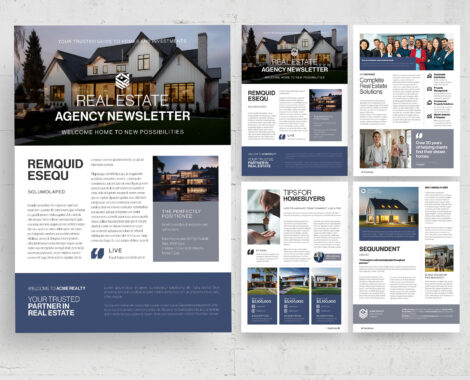 Real Estate Newsletter in Canva INDD & IDML
