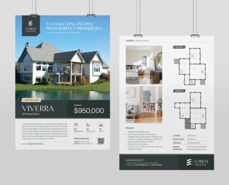 Real Estate Poster Template in Canva, AI, & EPS