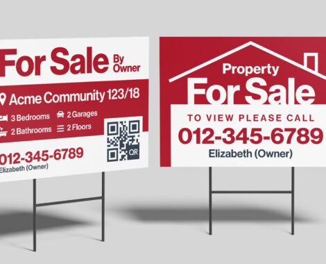 Real Estate Property For Sale Sign Template in Canva PSD AI EPS INDD & IDML