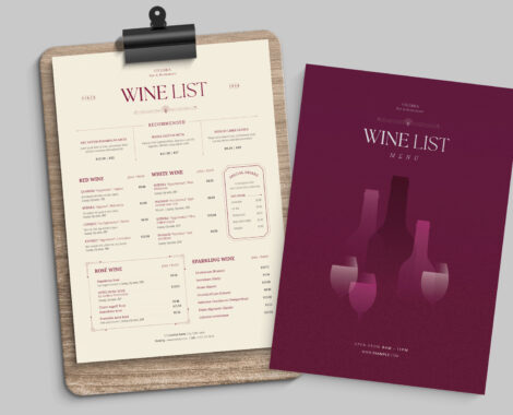 Restaurant Wine List Template in AI EPS PSD INDD IDML