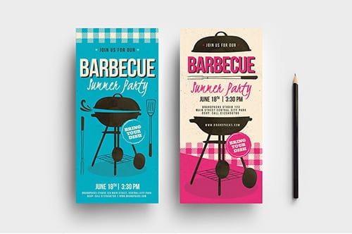 Retro BBQ DL Card Template