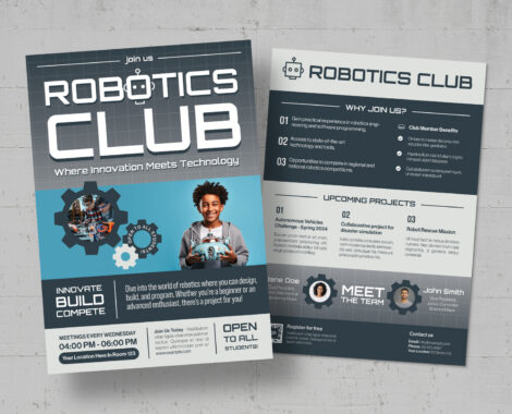 Robotics Club Flyer Template in AI & EPS