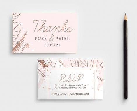 Rose Gold Wedding RSVP Card Template