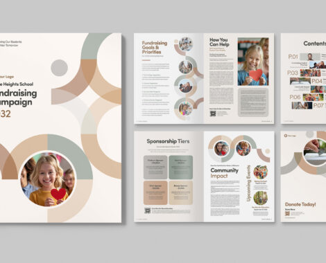 School Fundraising Brochure Template in INDD & IDML