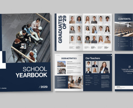 School Yearbook Template in Canva, INDD & IDML