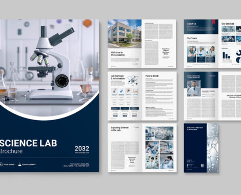 Science Lab Brochure Template in Canva, InDesign IDML & INDD