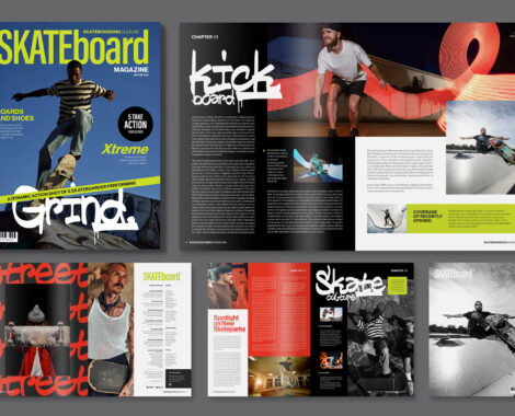 Skateboarding Magazine Template in INDD & IDML formats