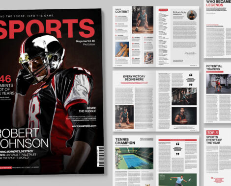 Sport Magazine Template in INDD & IDML formats