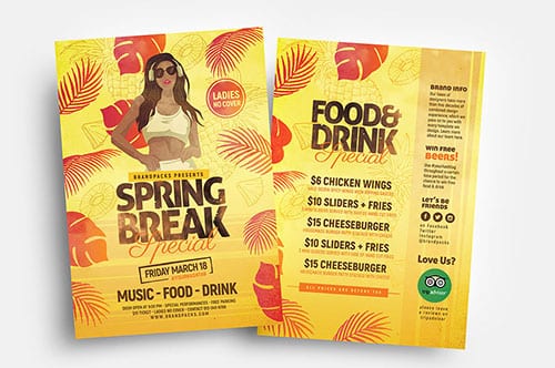 Spring Break Flyer Template
