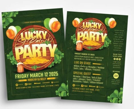 St. Patrick's Day Party Flyer Template (PSD, Ai & Vector)