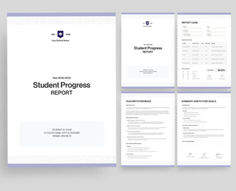 Student Report Card Template in Canva INDD & IDML