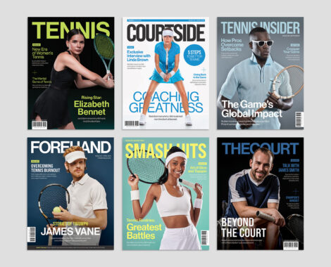 Tennis Magazine Covers Template Set in AI PSD & EPS formats