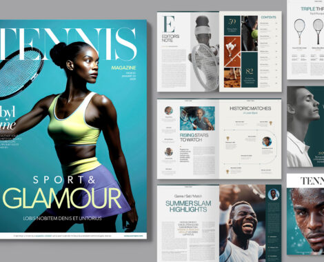 Tennis Magazine Template in INDD & IDML formats