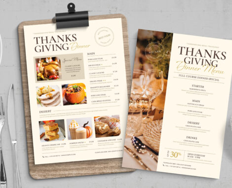 Thanksgiving Menu Template in AI PSD EPS