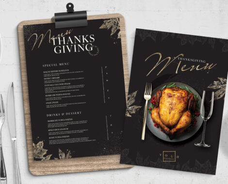 Thanksgiving Menu Template in PSD for Photoshop