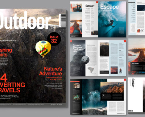 Travel & Outdoor Adventure Magazine Template in INDD & IDML formats