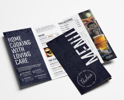 Tri-Fold Bar Menu Template