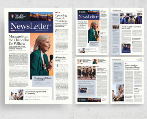University Newsletter Template in Canva, InDesign IDML & INDD