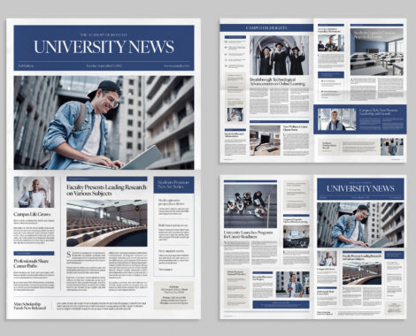 University Newsletter Template in INDD & IDML