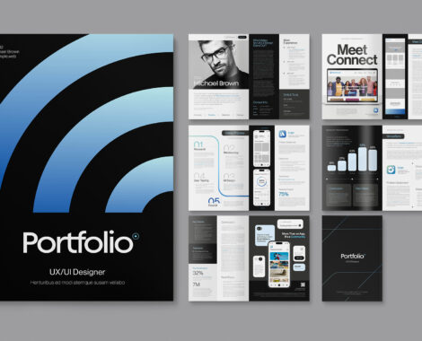 UX Designer Portfolio Template in Canva, InDesign IDML & INDD