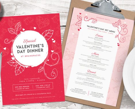 Valentines Day Menu Template