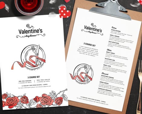 Valentine's Day Menu Template
