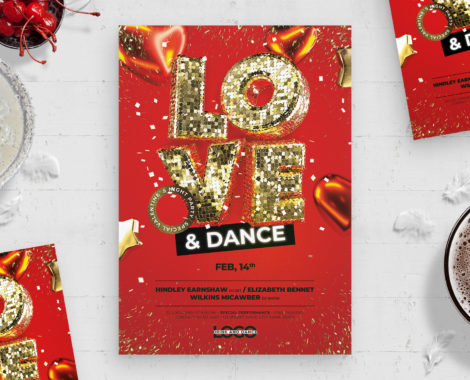 Valentines Event Flyer Template (PSD Format)