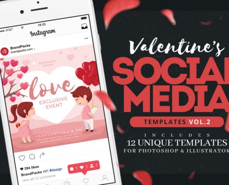 Valentine's Day Instagram Templates in PSD, Ai & Vector