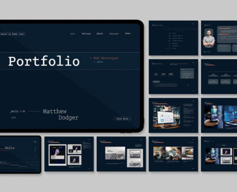 Web Developer Portfolio Template for Canva, IDML & INDD