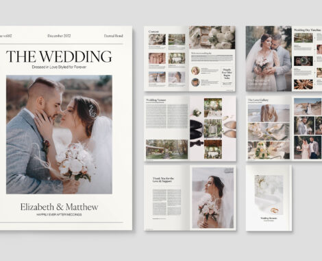Wedding Day Magazine in Canva, InDesign IDML & INDD